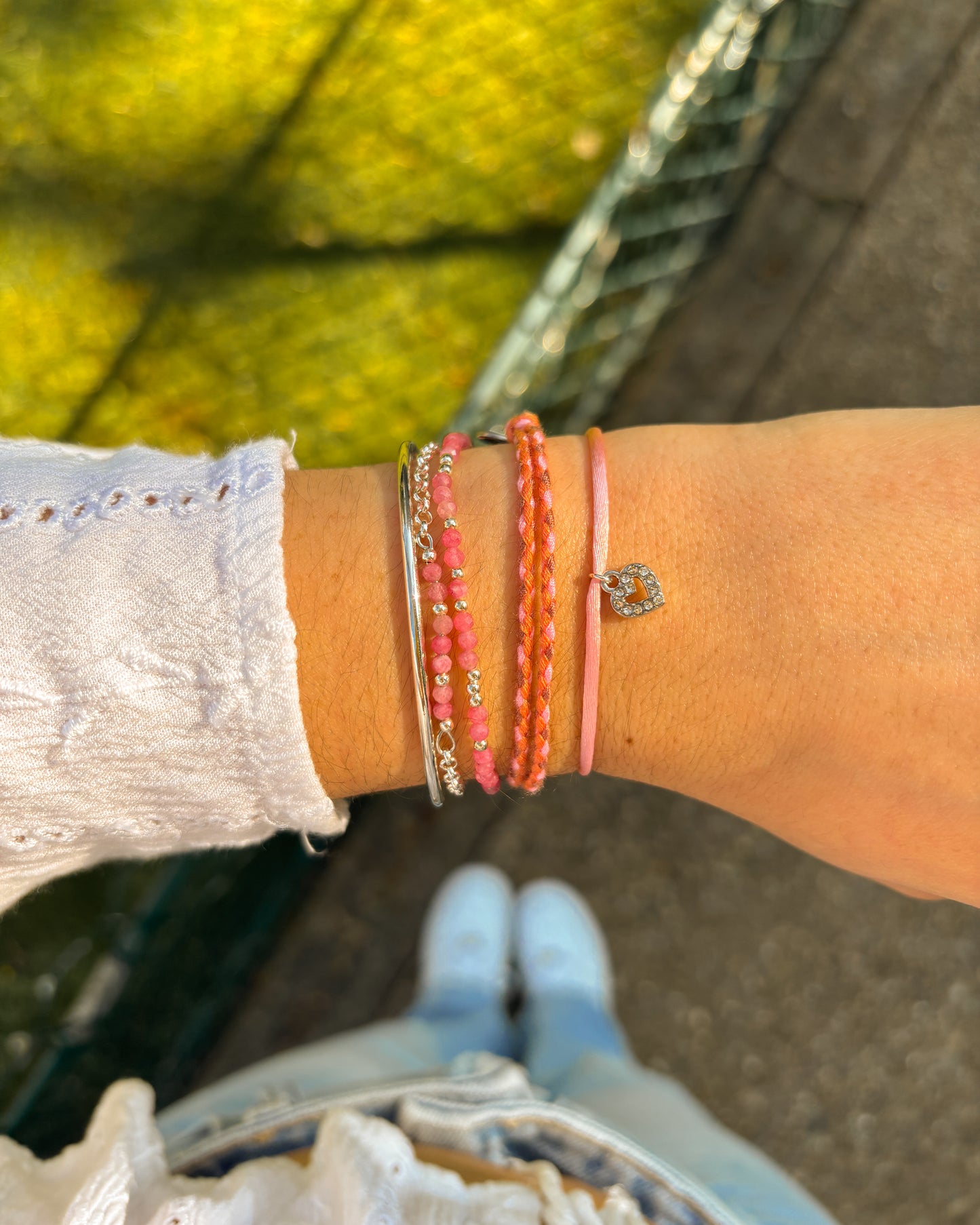 Bracelet Tourmaline Rose Chaîne