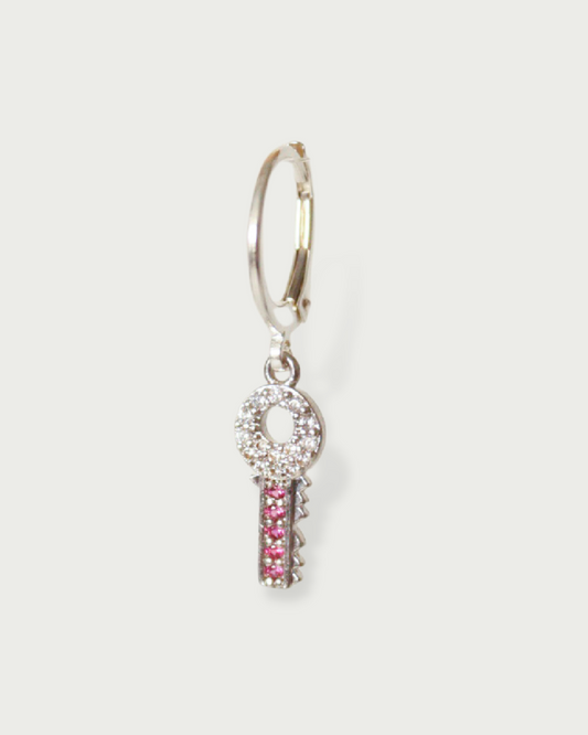 boucle argent key pink